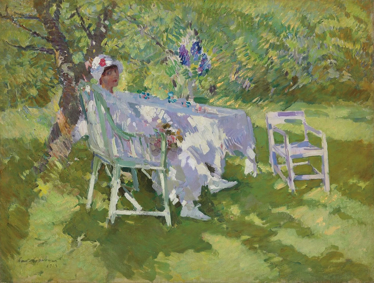 Konstantin Korovin - 130, Una Signora in Bianco Seduta in un Giardino
